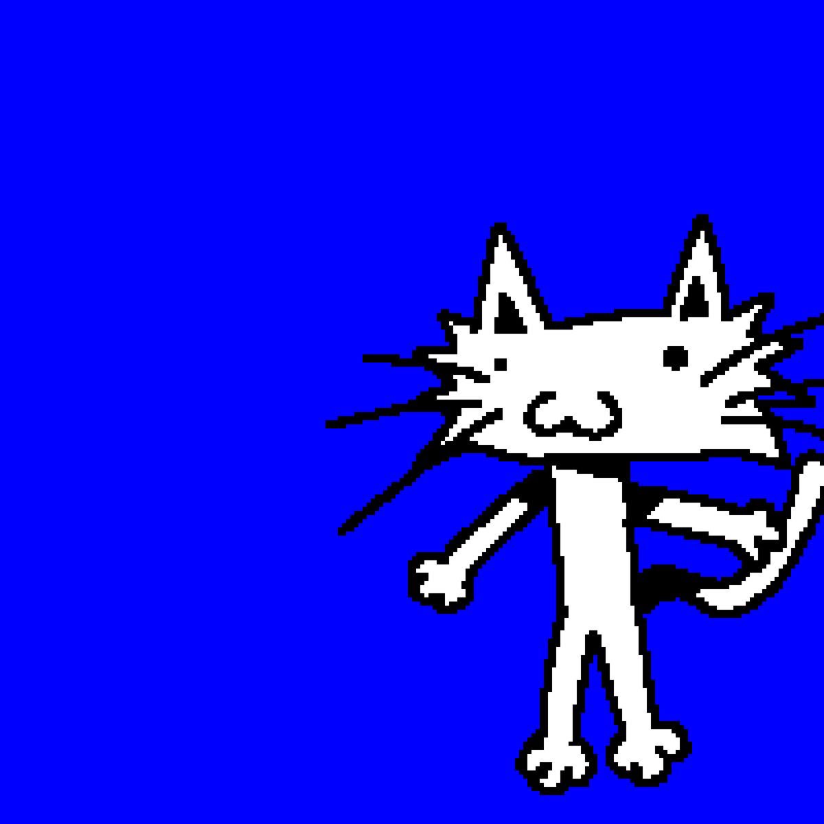 blue doodle cat